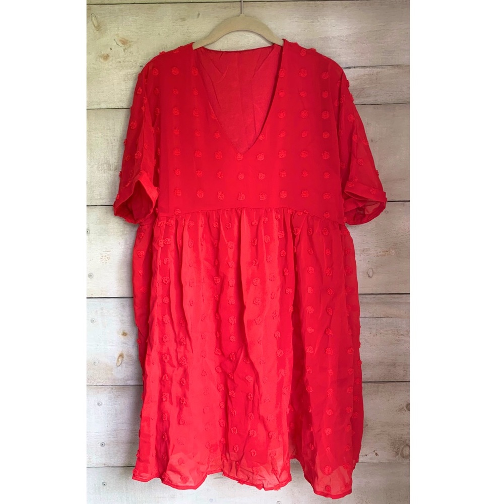 Cherry jacquard Pom-Pom babydoll